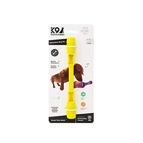 K9 Connectables Yes Bone Pro Interactive Toy for Dogs, Small, Yellow