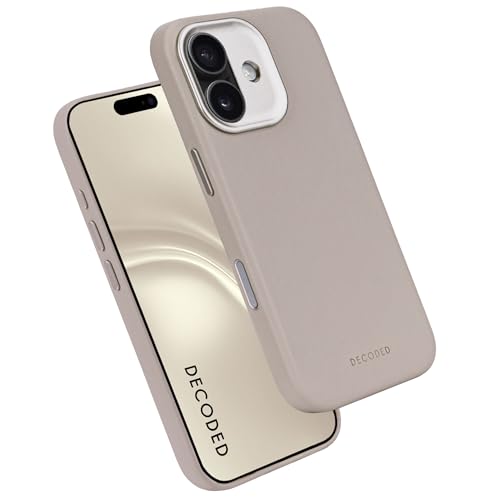 DECODED Coque pour 17, Cuir ECCO Premium, Compatible avec MagSafe, Magnétique, Protection Caméra, Bouton Camera Control, Anti-Rayures, Beige
