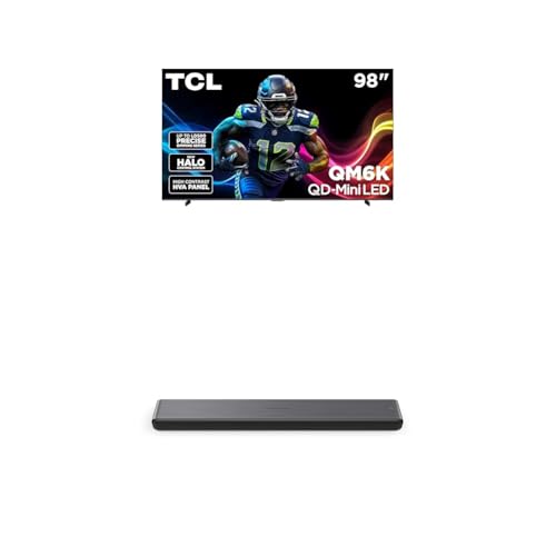 Image of TCL 98-Inch QM6K QLED 4K Smart QD-Mini LED TV with Google TV (98QM6K, 2025 Model) + S45H S Class 2.0 Channel Sound Bar with Dolby Atmos
