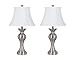 Ashley Furniture Signature Design - Rishona Metal Table Lamps - Set of 2 - Brushed Silver Finish