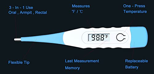 Oral Thermometer, Digital Thermometer for Oral, Rectal or Under Arm Use (A, Pack of 4) - Image 4