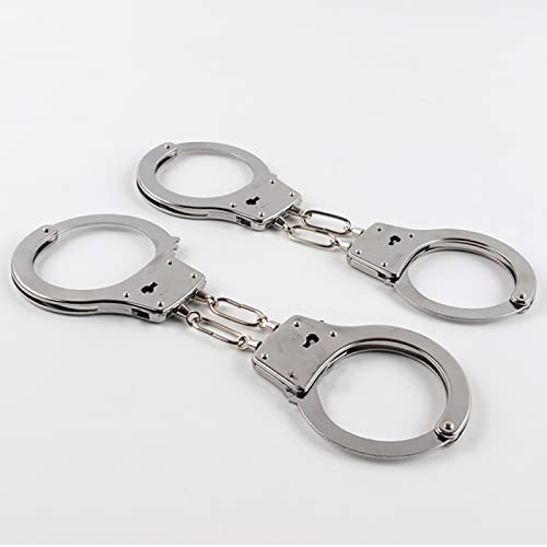 WASHOI Algemas de brinquedo, algemas de metal com chaves, algemas de cosplay de polícia acessórios d