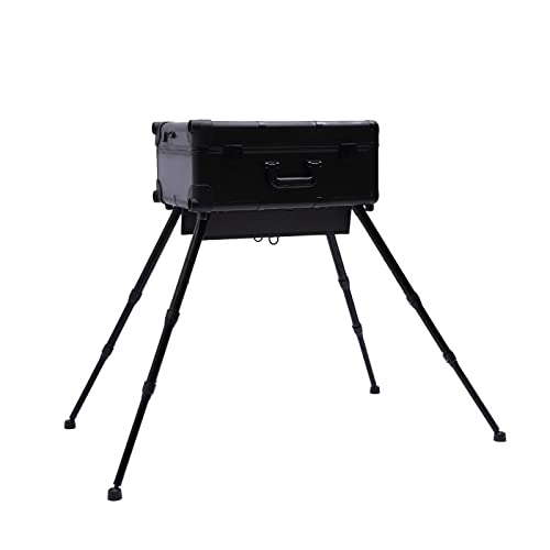 Beauty Case - Valigetta per trucchi con 4 ruote e illuminazione e specchio Nero Con 4 e