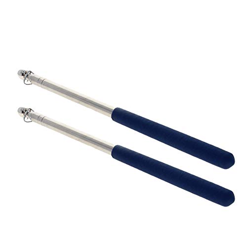 Image of Othmro 2Pcs Hollow Telescopic Teachers Pointer, Teaching Pointer Stick for Classroom, Metal Hand Retractable Pointer Extended Length 35.4 inch, Handheld Presenter Whiteboard Pointer (Blue)