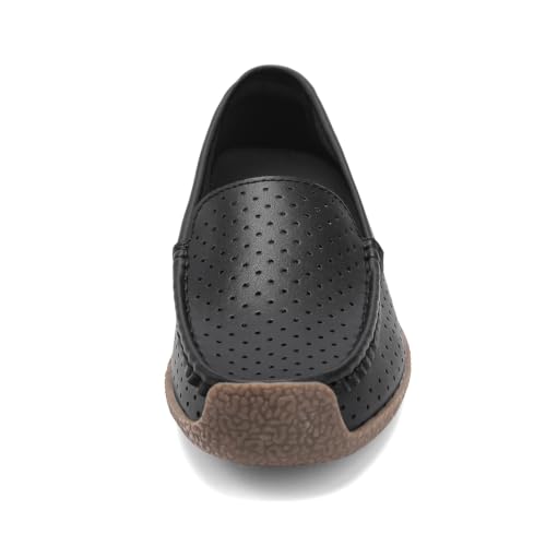 Image of Women's Comfortable & Lightweight Leather Loafers Slip-Ons Driving Walking Mocs Boat Shoes Cute Business Casual Dress Shoes Work Flats for Women