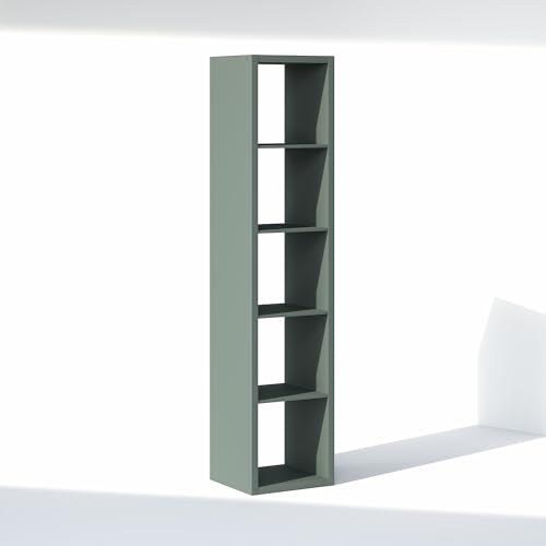 Image of Furinno Cubic Extra Thick 5-Cube Closet Organizers and Storage, Sage Green | 14.6 x 16 x 72 in, Open Shelf Closet Storage, Closet Organizer, for Wardrobe, Bedroom, Living Room