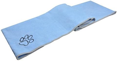 SUNLAND Microfiber Dog Bath Towels Super Absorbent Towels for Dogs Fast Drying Pet Towel with Embroidered Paw Print 16Inch x 40Inch