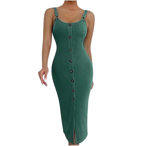 Womens Dresses Fashion 2024 Button Down Open Front Bodycon Dress Casual Business Work Office Slim Fit Long Dresses