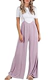 FSHAOES Womens Suspender Overalls High Waist Loose Sleeveless Wide Leg Jumpsuit Spaghetti Strap Baggy Long Romper