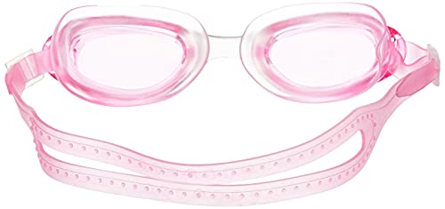 Image of I-SWIM LADIES COSTUME IS-104 WHITE /PINK LINES SIZE 3XL WITH GOGGLES SILICON JOINTLESS WITH BOX PINK