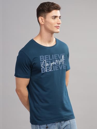 Image of ADRO 100% Cotton Lycra Tshirts for Men Combo Pack of 3 | Regular Fit | Printed T Shirt | Round Neck Half Sleeve| Mens Tshirts