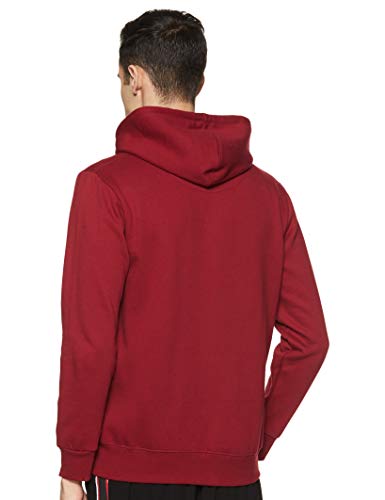 Image of Diverse Men's Cotton Blend Front Zipper Hooded Sweatshirt (DCMSSF07RC17L35-4275B Maroon S)
