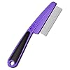 ELFSKIK Stainless Steel Fine Tooth Dandruff Comb, Professional Dandruff Remover, Multifunctional Hair Grooming Comb for Kids and Adults (Purple)