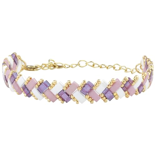 Image of KELITCH Colorful Tila Beaded Bracelets Women Strand Friendship Bracelet Handmade New Link Cuff Bracelets