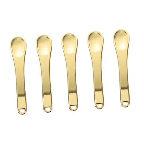TOGEVAL 5 piezas Cucharas Mini de Zinc para Cosméticos Extractor Compacto para Crema Facial y Ojos Herramienta Práctica para Aplicar y Cuidado Portátil y Ligero para Diario
