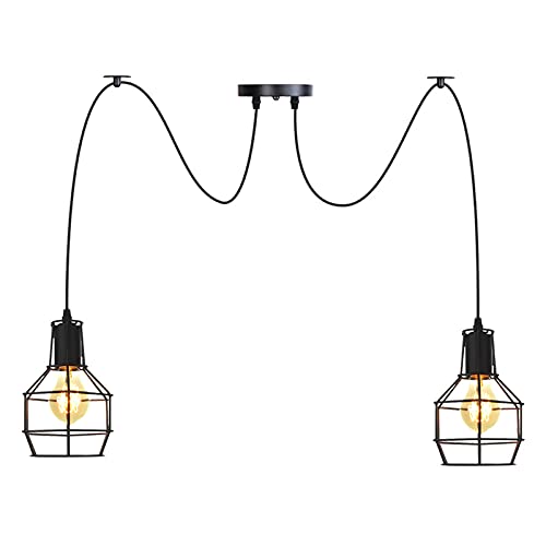 Lámparas Colgantes de estilo industrial negro para resolver la falta de luz decorativa en dormitorios 2