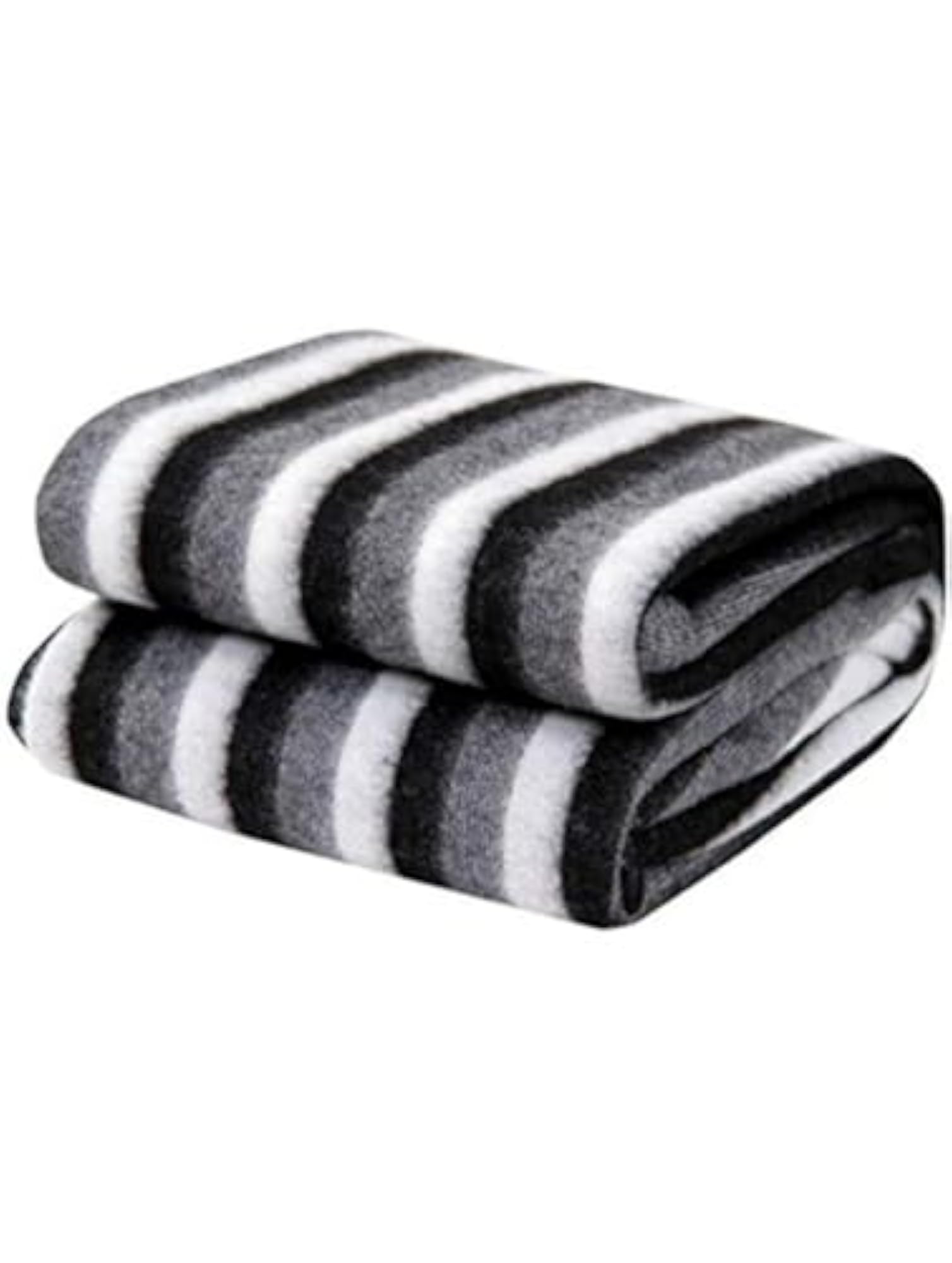 Polar Fleece 250TC Single Bed Stripes Blanket, Black