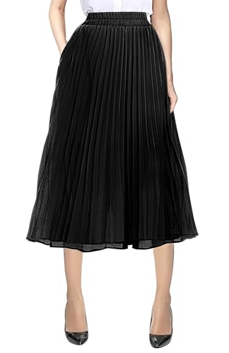 Amazon.com: Urban CoCo Women's A Line Elastic Wasit Chiffon Midi