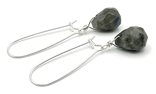 Boucles d'oreilles labradorite en argent 925 : des bijoux artisanaux d'exception