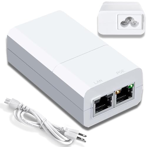 PROCET Gigabit PoE Injector 30V 15W, IEEE802.3af Power Over Ethernet Adapter, AC to DC Indoor Passive PoE Injector, EN15G-30-3