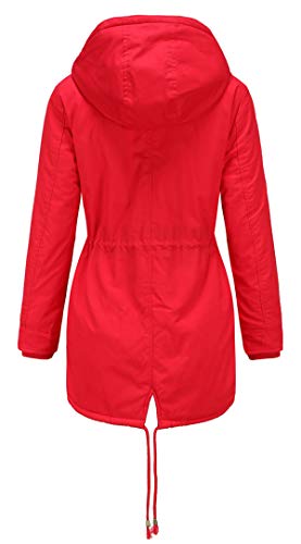 HOW'ON Women's Hooded Winter Coat Warm Fleeced Lined Long Jackets Thicken Parka Jacket4