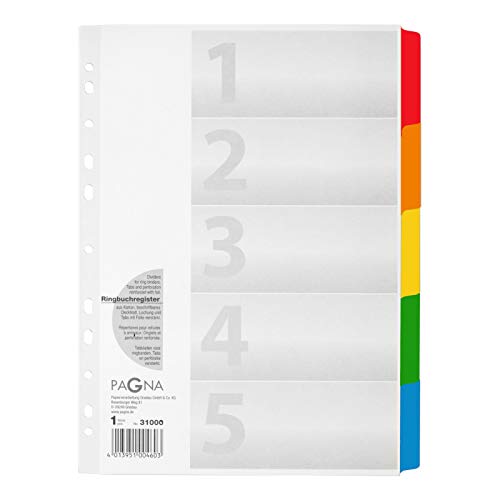 Preisvergleich Produktbild Pagna 31000-08 Register, A4, 5-teilig, weiß