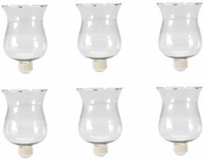6 Large Clear Glass Votive Candle Holder Cups With Rubber Covered Peg Bottoms