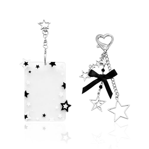Porte-Cartes Étoile Acrylique 1 Pièce, Porte-Clés Arc Étoile 1 Pièce, Porte-Cartes Photo Idol, Étui De Protection Polaroid, Pendentif De Sac en Argent.
