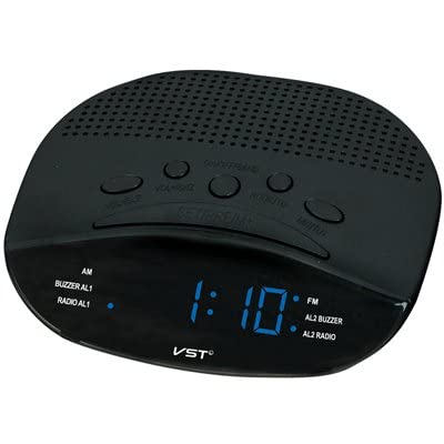 WorldCare® BlueLED Alarm Clock AM FM Radio with Dual Alarm Buzzer Snooze Sleep Function Framework Desktop Clock Electronic table clocks