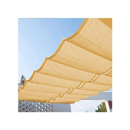 Toldo vela para exteriores retráctil contra acumulación de agua y calor en onda 3