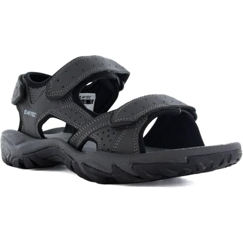 Hi Tec NERPA Sandalia deportiva hombre, zapatillas exterior senderismo, calzado de uso diario con planta de serraje (Charcoal/Black, numeric_44)