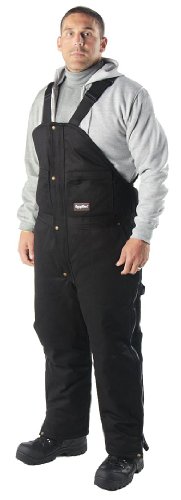Refrigiwear Men's Comfortguard Water-Resistant Cotton Denim Insulated High Bib Overalls (Black, Medium) #TOP26
