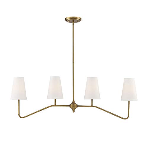 TRADE WINDS LIGHTING 4 Light Linear Chandelier in Mid-Century Modern