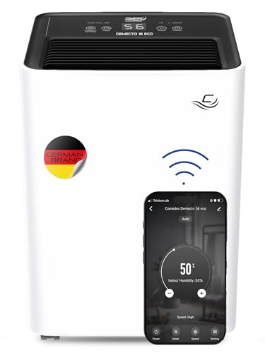 Comedes Demecto 16 eco WiFi - Leistungsstarker Luftentfeuchter (max. 16 Liter / 24h) Geeignet für Räume bis 65m²/150m³, App-fähig