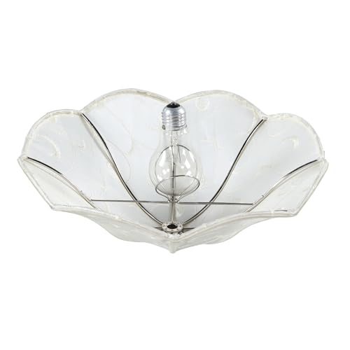 Image of Aspen Creative 52006 Ceiling Clip-on Lamp Shade, Transitional Design in Ivory with Vine Pattern, 13 inch Diameter x 5 inch Height