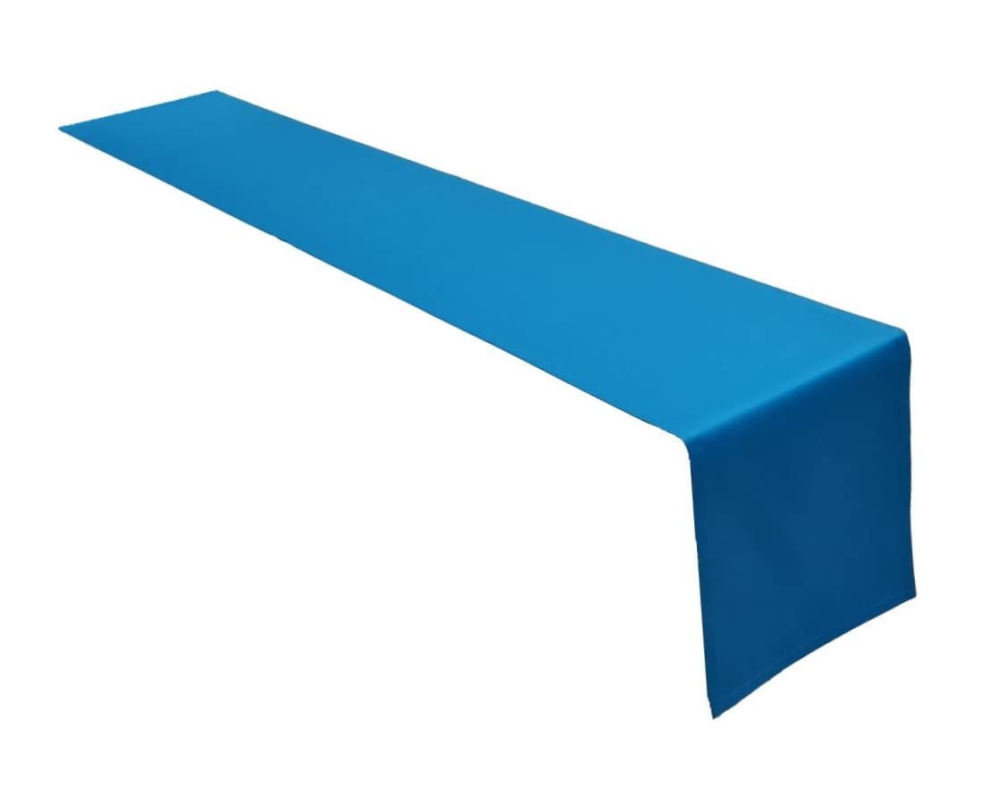 Lemos Home Hochwertiger Tischläufer Tischwäsche aus 100% Baumwolle Kollektion Konzept, Farbe & Größe wählbar (Tischläufer - 40x200cm, Himmelblau)