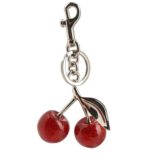 Zhoxod Cherry Keychain Pendant, Hanging Cherry Decoration, Made of Resin Alloy Material, A Cute Pendant with Unique Charm, Be common, Metal and Resin