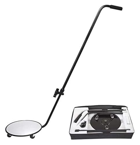 DARZYS Telescoping Inspection Mirror, Adjustable Telescopic Handles, Mirrors with Wheels and LED Lights with A Diameter of 12 Inches