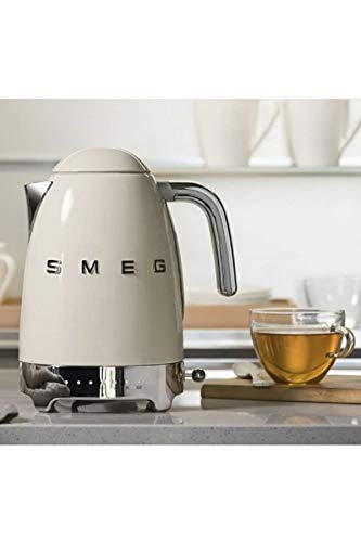 Smeg, Bouilloire à Température Variable KLF04WHEU 1,7 L, Plusieurs Température, Filtre Anticalcaire Lavable, Arrêt Automatique de Sécurité, Indicateur de Niveau d'Eau, Range Câble, 2400W, Blanc