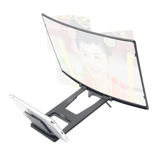Kisangel 折りたたみ式曲面スマホ画面拡大鏡スタンド 携帯に便利なスクリーンホルダー 手を解放するスマホスタンド 動画鑑賞用丈夫で な素