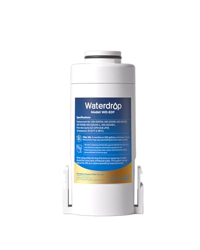 Waterdrop WD-EDF Replacement Filters for Waterdrop Electric Water Filter Pitcher 𝐖𝐃-𝐄𝐃𝟎𝟏/𝐄𝐃𝟎𝟐/𝐄𝐃𝟎𝟒/𝐄𝐃𝟎𝟏𝐀/𝐄𝐃𝐂𝟎𝟏, 3 Months or 200 Gallons, NSF/ANSI 401&53&42, 1 Filter
