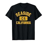Seaside California Gym Style Distressed Amber Print T-Shirt