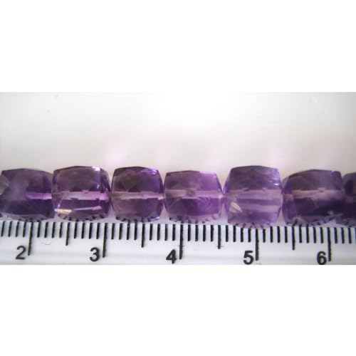 Améthyste pour collier sans défaut : cubes facettés naturels 6mm de qualité