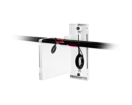Better Display Cases Deluxe Clear Acrylic Fishing Pole Horizontal Wall Mount Bracket (A023-F-SS)