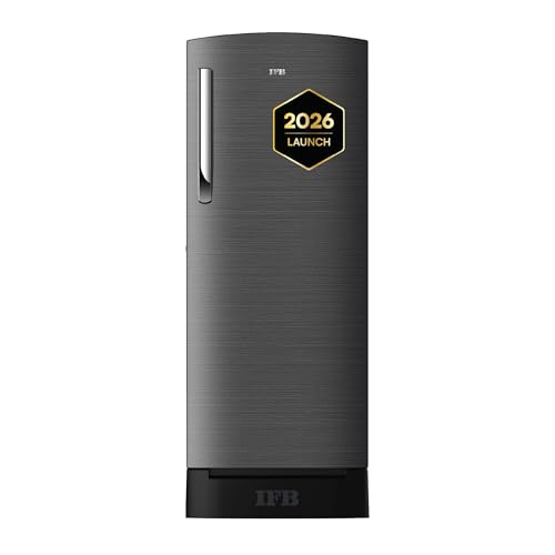 Image of IFB 206L 5 Star Advanced Inverter Direct-Cool Single Door Refrigerator with 30 Hrs Cooling Retention, Big Vegetable Box, 4 Year Super Warranty & Base Stand (2026, IFBDC-232EYOSED, Onyx Grey)
