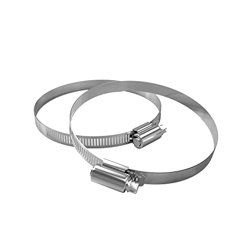 Terrabloom Flexible 4 Inch Ducting - Black 8 Feet Flex Aluminum Duct With 2 Clamps – 4 Layer Hvac Ventilation Air Hose - Great For Grow Tents, Dryer Rooms, House Vent Register Lines #TOP7