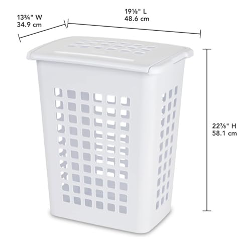 Sterilite LiftTop Laundry Hamper with Lid for Home and Bathroom, 8-Pack - image 2