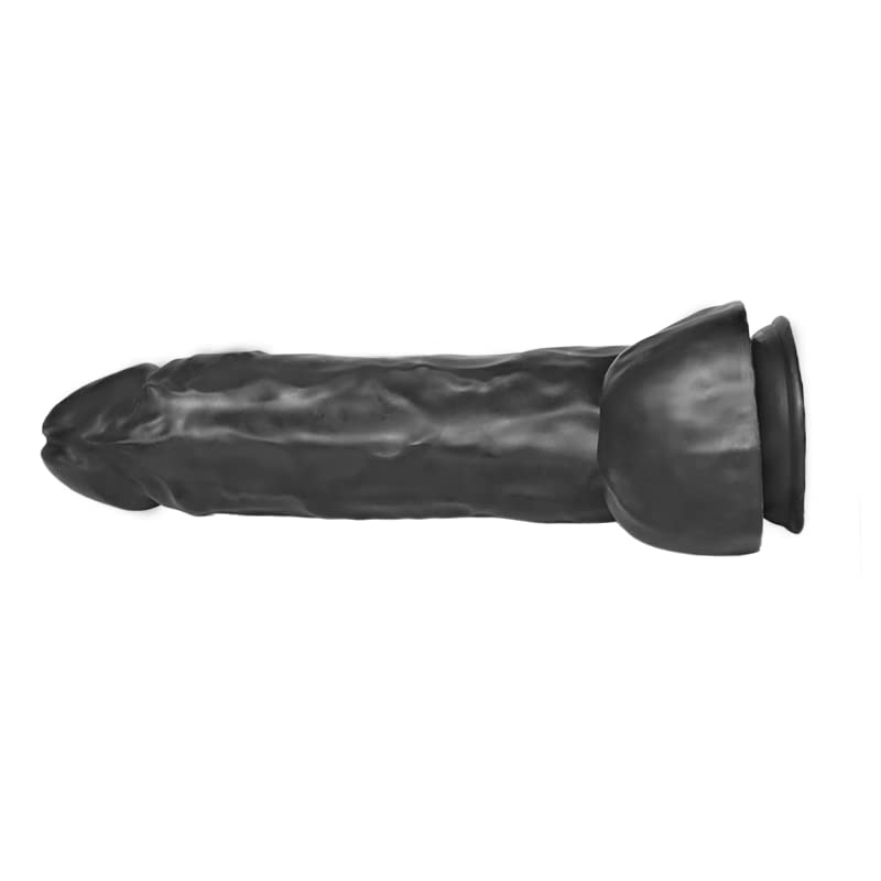 Dildo con ventosa – dildo in PVC senza falati con una lunghezza di 38 cm – giocattolo sessuale nero per lui e per lei – dildo a ventosa grande con ghianda e vene per vaginale e anale