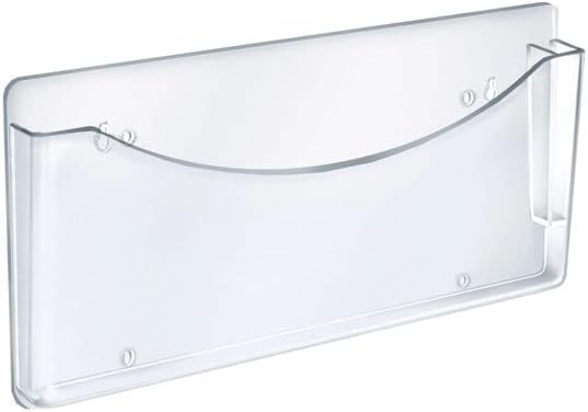 Clear Single Pocket Wall File w/Pen Holder Pocket 13.5 W x 7 H x 1 D -Count of 4