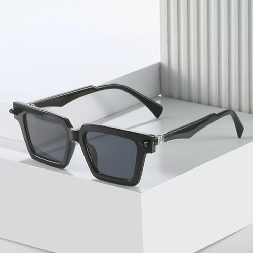 Lunettes de soleil carrées double couleur dotées de rivets rétro - 2